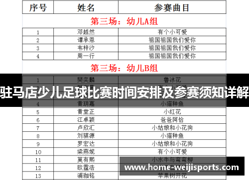 驻马店少儿足球比赛时间安排及参赛须知详解
